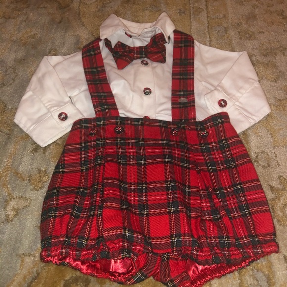 Piccola Speranza Plaid Suspender Short Set - Picture 3 of 4